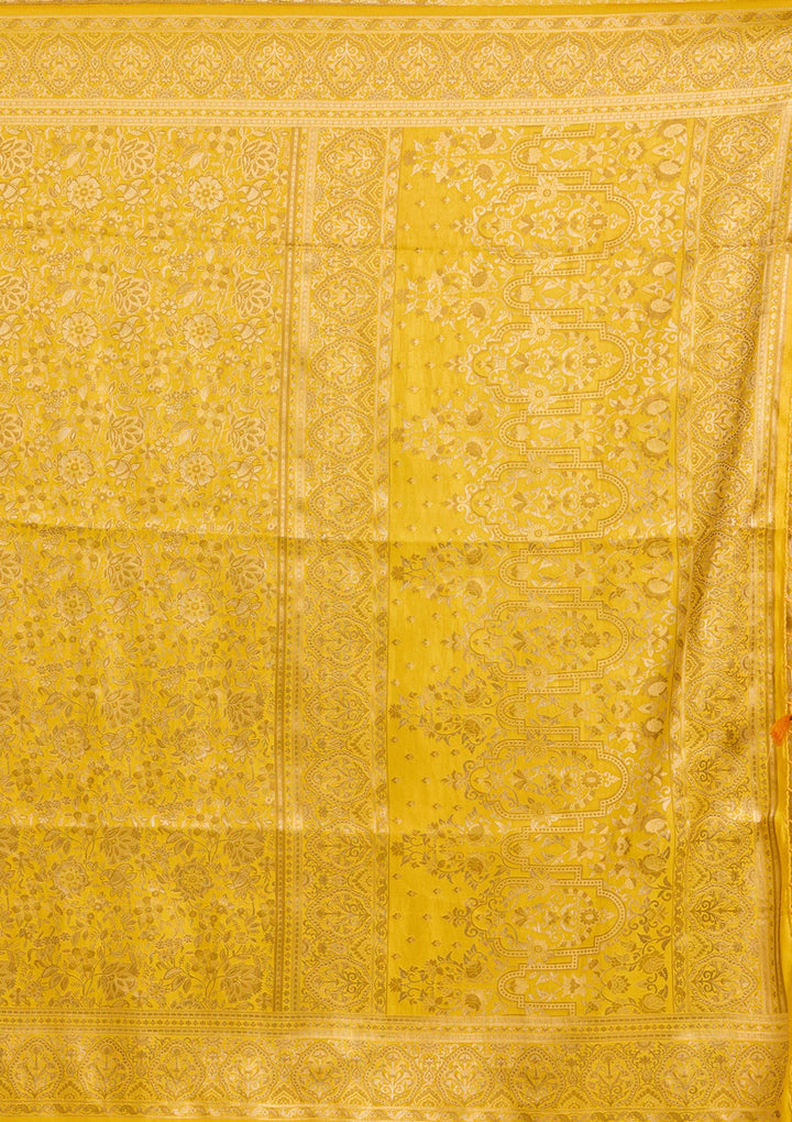 Mustard Banarasi Silk Saree-koskii