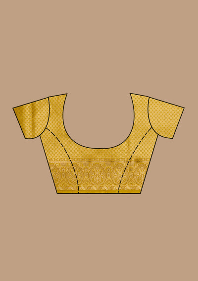 Mustard Banarasi Silk Saree-koskii