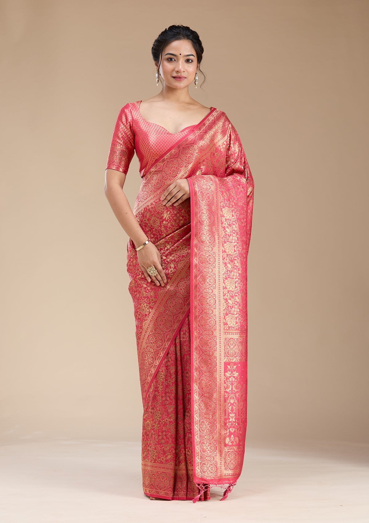 Red Banarasi Silk Saree-koskii