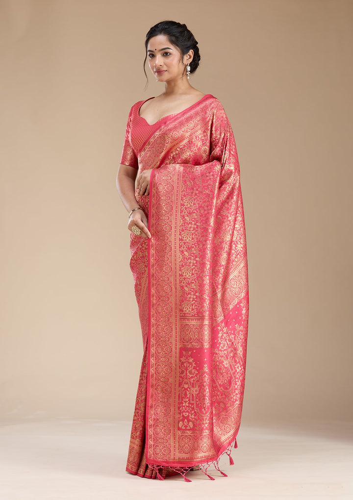 Red Banarasi Silk Saree-koskii