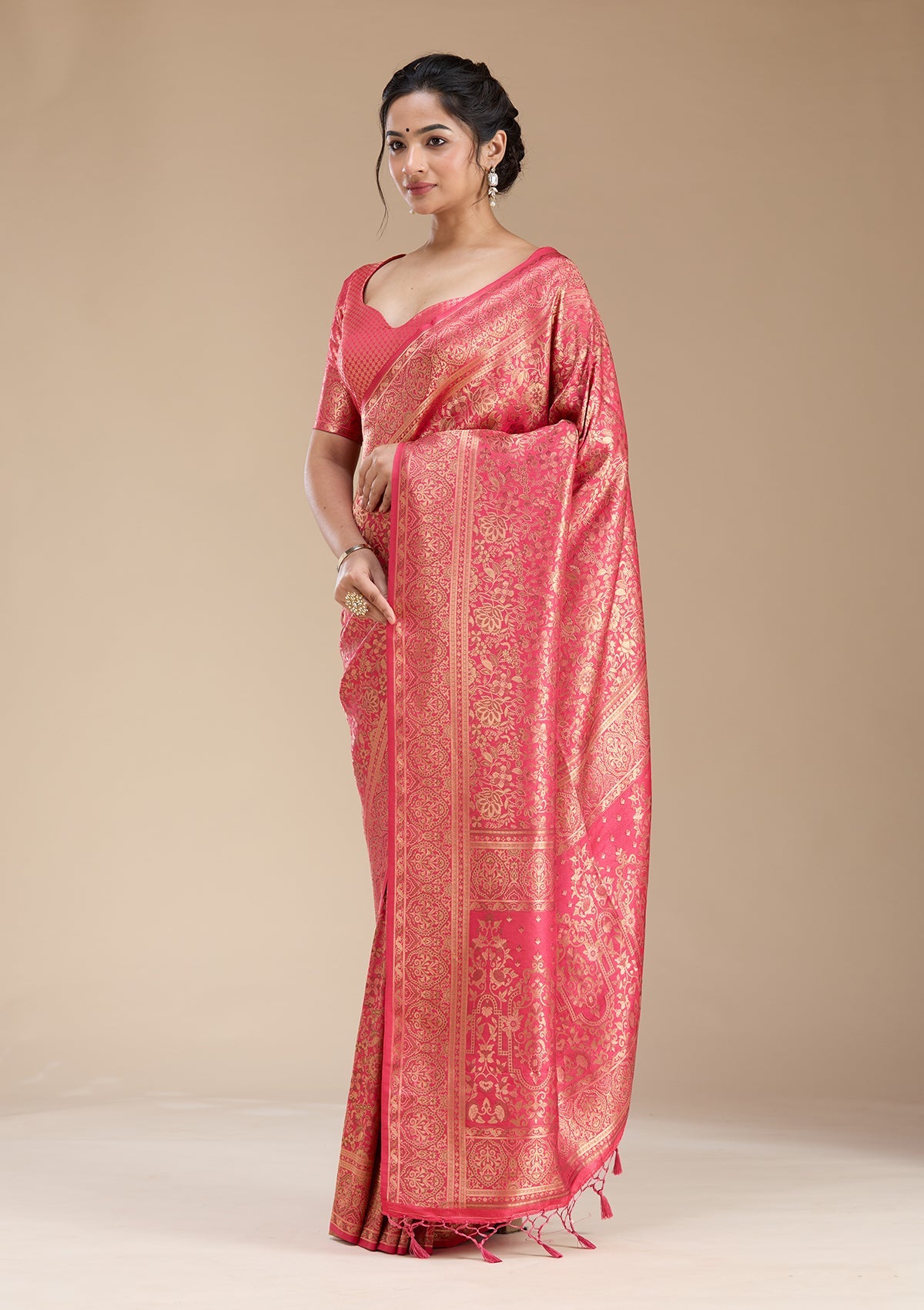 Red Banarasi Silk Saree-koskii