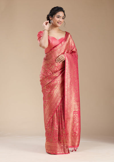 Red Banarasi Silk Saree-koskii