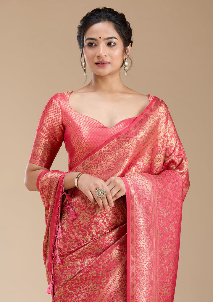 Red Banarasi Silk Saree-koskii