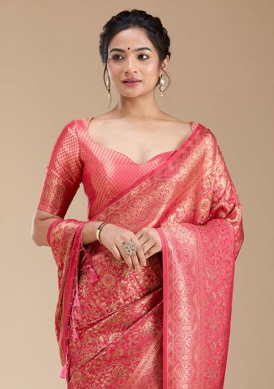 Red Banarasi Silk Saree-koskii