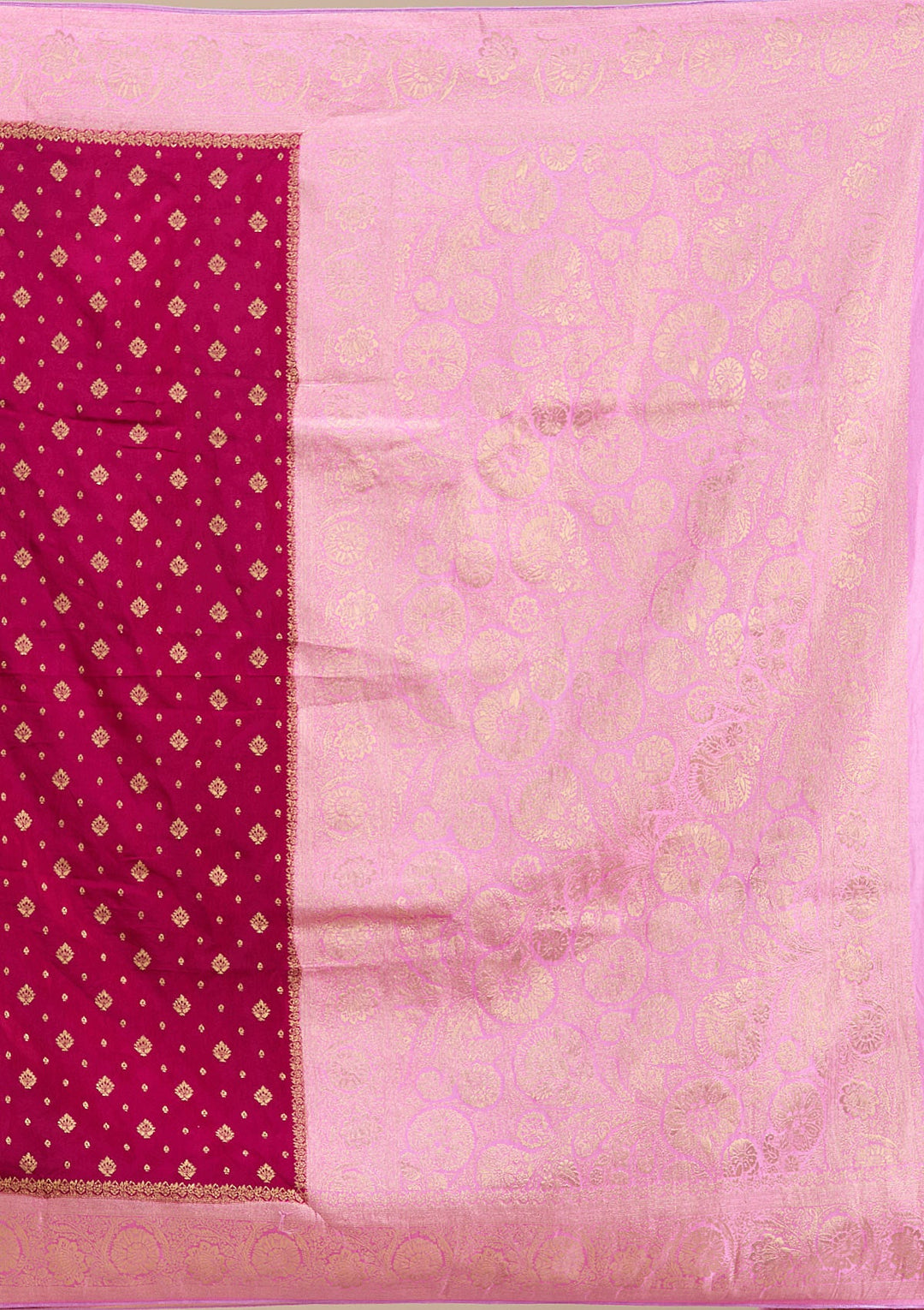 Wine Banarasi Satin Silk Saree-Koskii