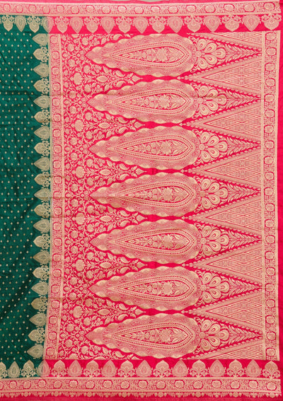 Bottle Green Banarasi Silk Silk Saree-Koskii