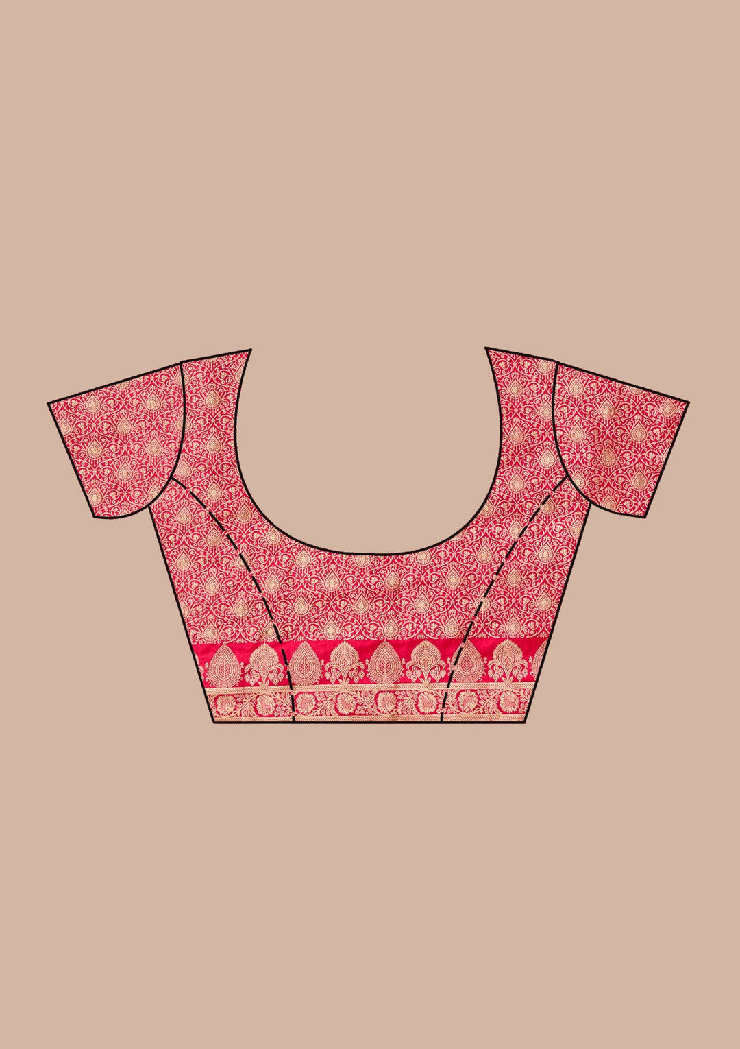 Navy Blue Banarasi Silk Saree-Koskii