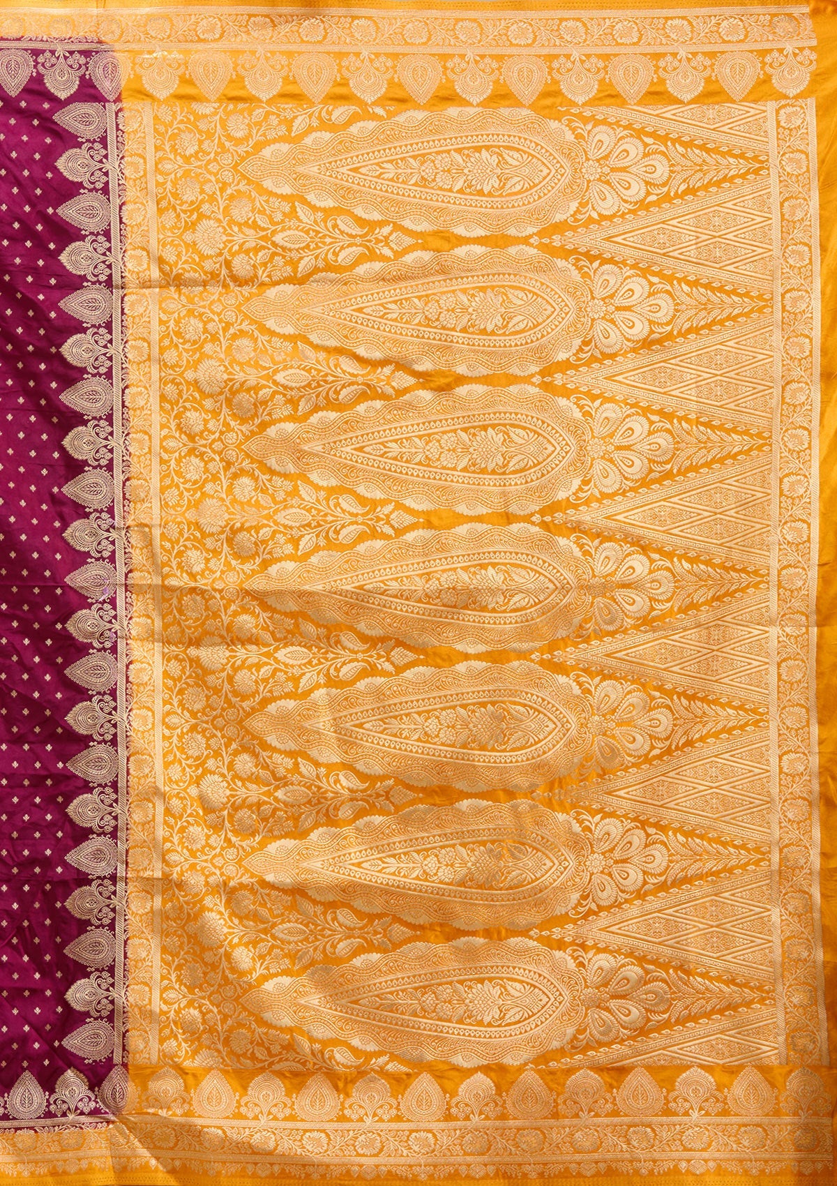 Wine Banarasi Silk Saree-Koskii