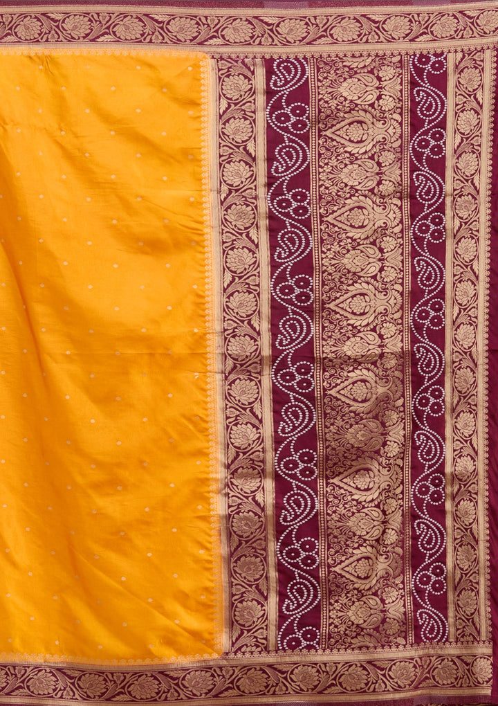 Maroon Banarasi Satin Silk Saree-Koskii