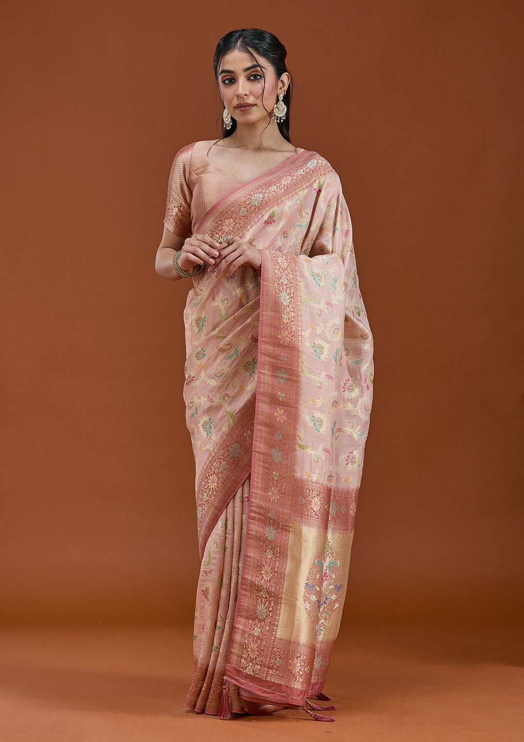 Baby Pink Null Silk Silk_Saree_koskii