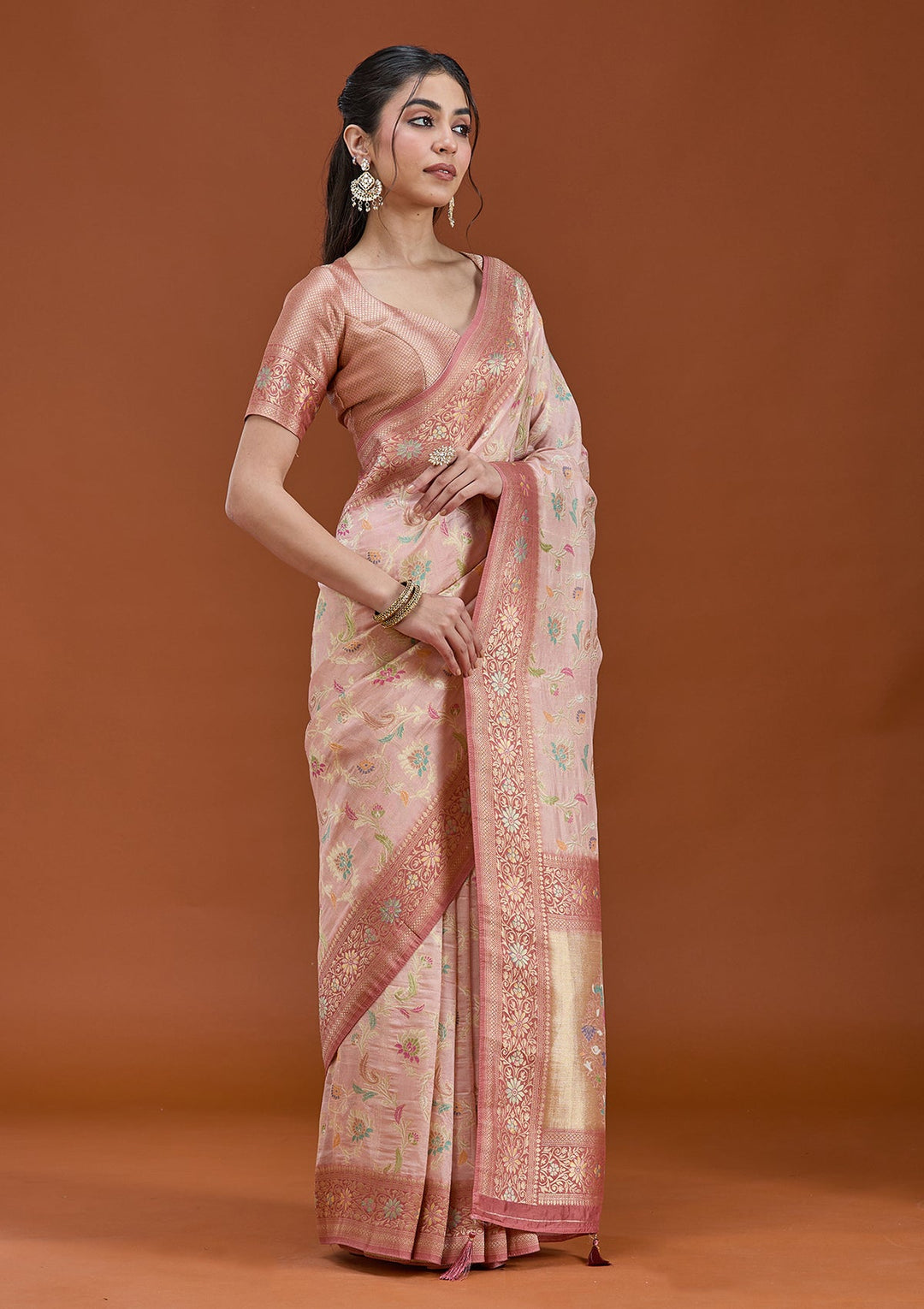 Baby Pink Null Silk Silk_Saree_koskii