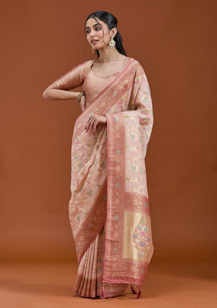 Baby Pink Null Silk Silk_Saree_koskii