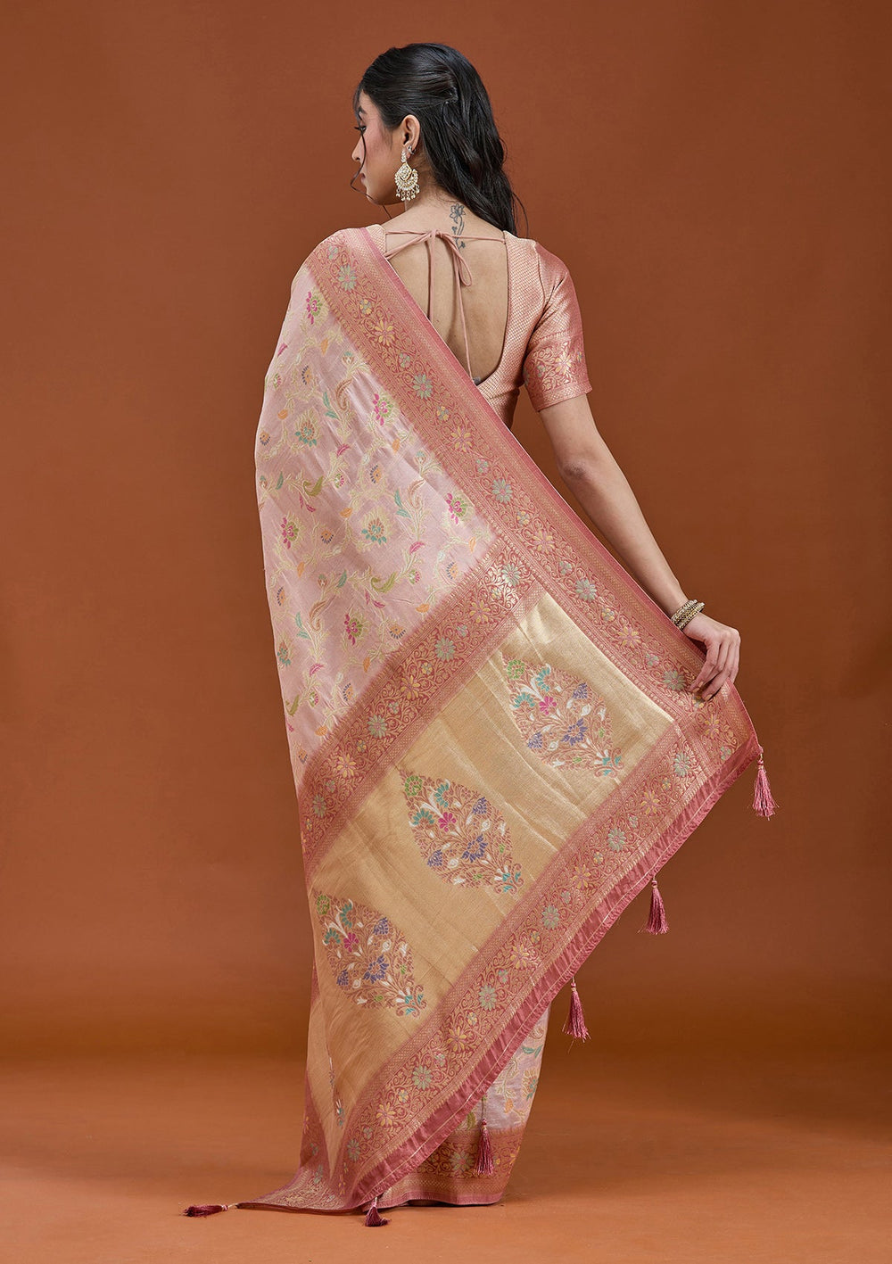 Baby Pink Null Silk Silk_Saree_koskii