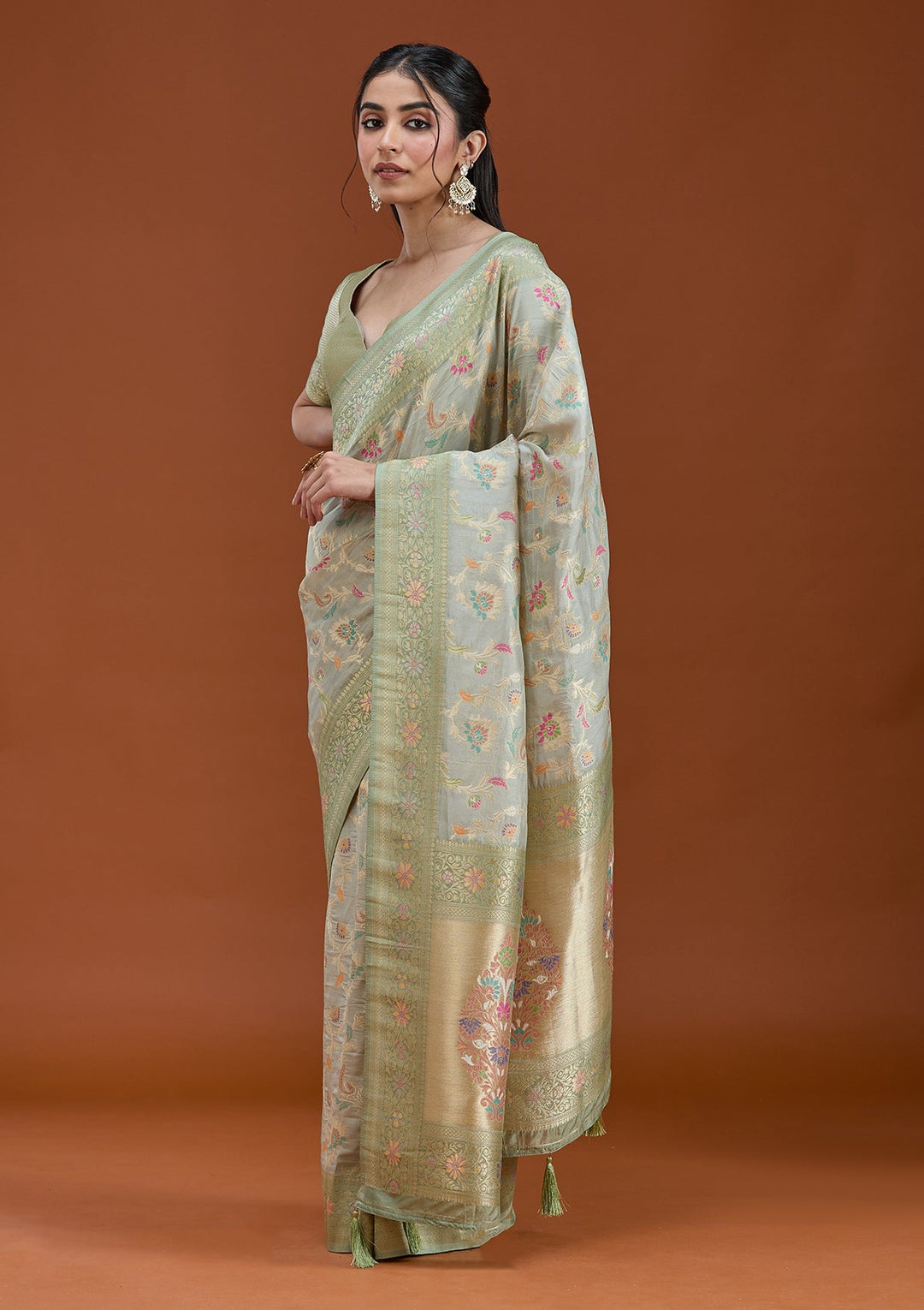Pista Green Null Silk Silk_Saree_koskii