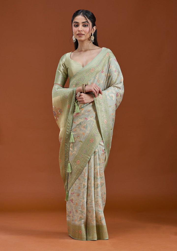 Pista Green Null Silk Silk_Saree_koskii