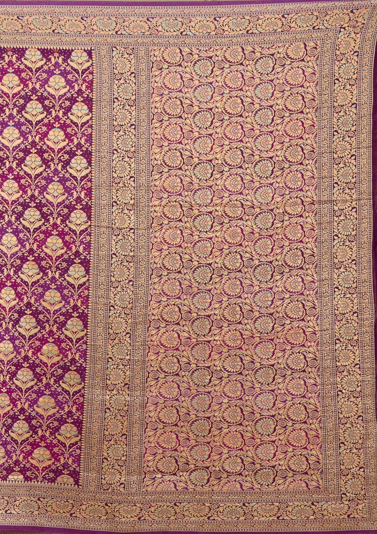 Purple Stonework Silk Saree-koskii