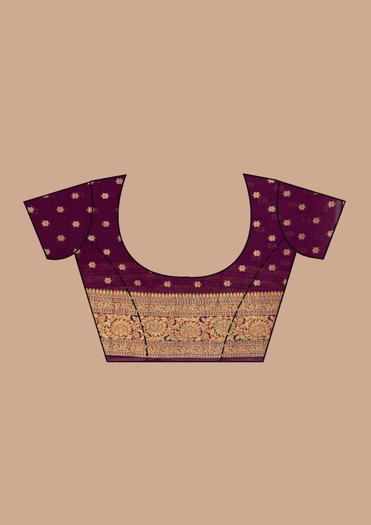 Purple Stonework Silk Saree-koskii