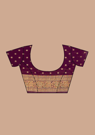 Purple Stonework Silk Saree-koskii