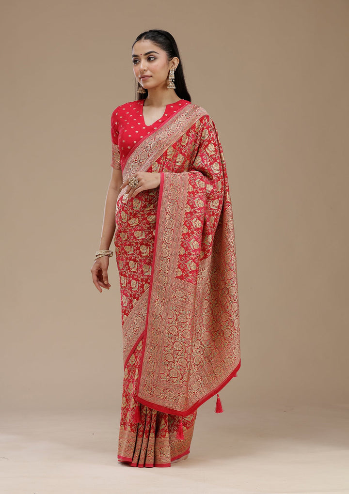 Rani Pink Banarasi Silk Saree_koskii