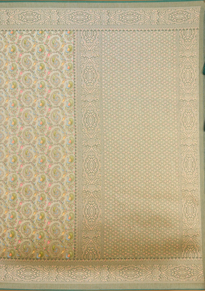 Mehendi Zariwork (Gold) Art Silk Saree