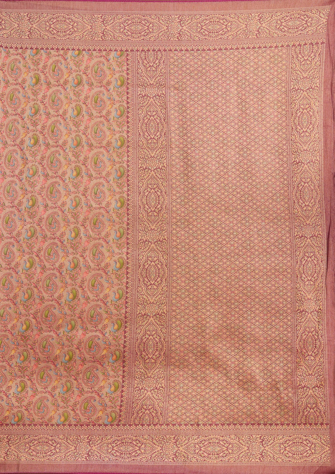 Wine Zariwork (Gold) Art Silk Saree