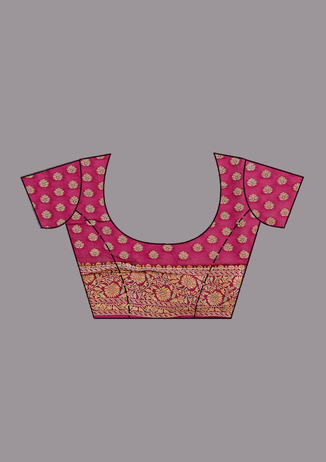 Rani Pink Banarasi Silk Saree-koskii