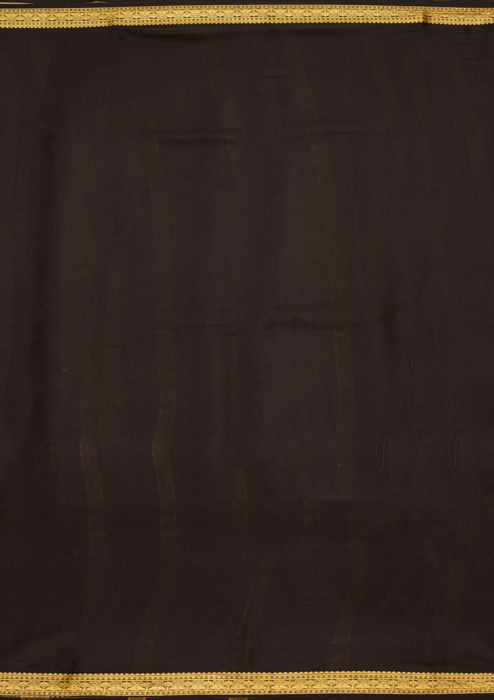 Mustard Zariwork Pure Crepe Silk Saree-Koskii
