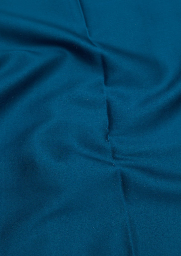 Peacock Blue Zariwork Pure Crepe Silk Saree-Koskii