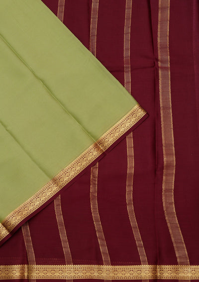 Pista Green Zariwork Pure Crepe Silk Saree-koskii