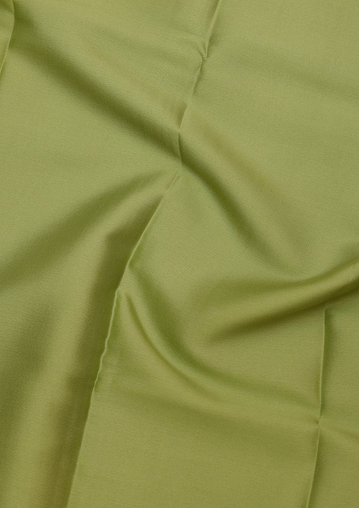 Pista Green Zariwork Pure Crepe Silk Saree_koskii