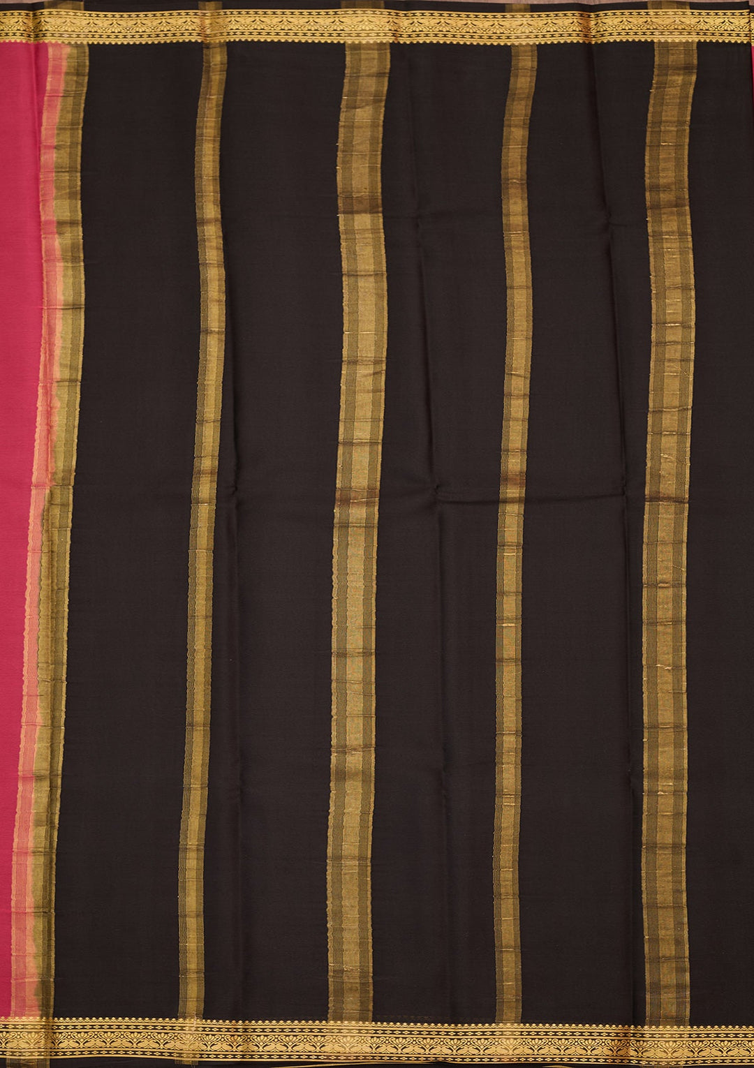Rani Pink Zariwork Pure Crepe Silk Saree-Koskii