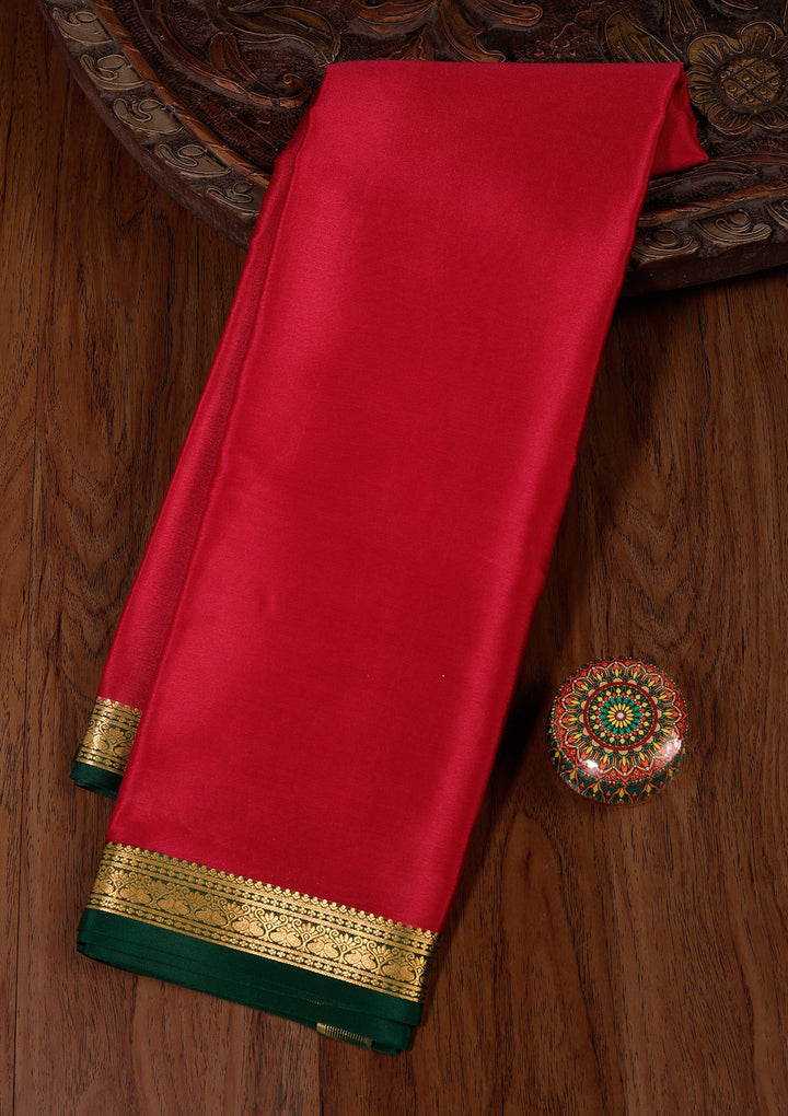 Rani Pink Zariwork Pure Crepe Silk Saree_koskii