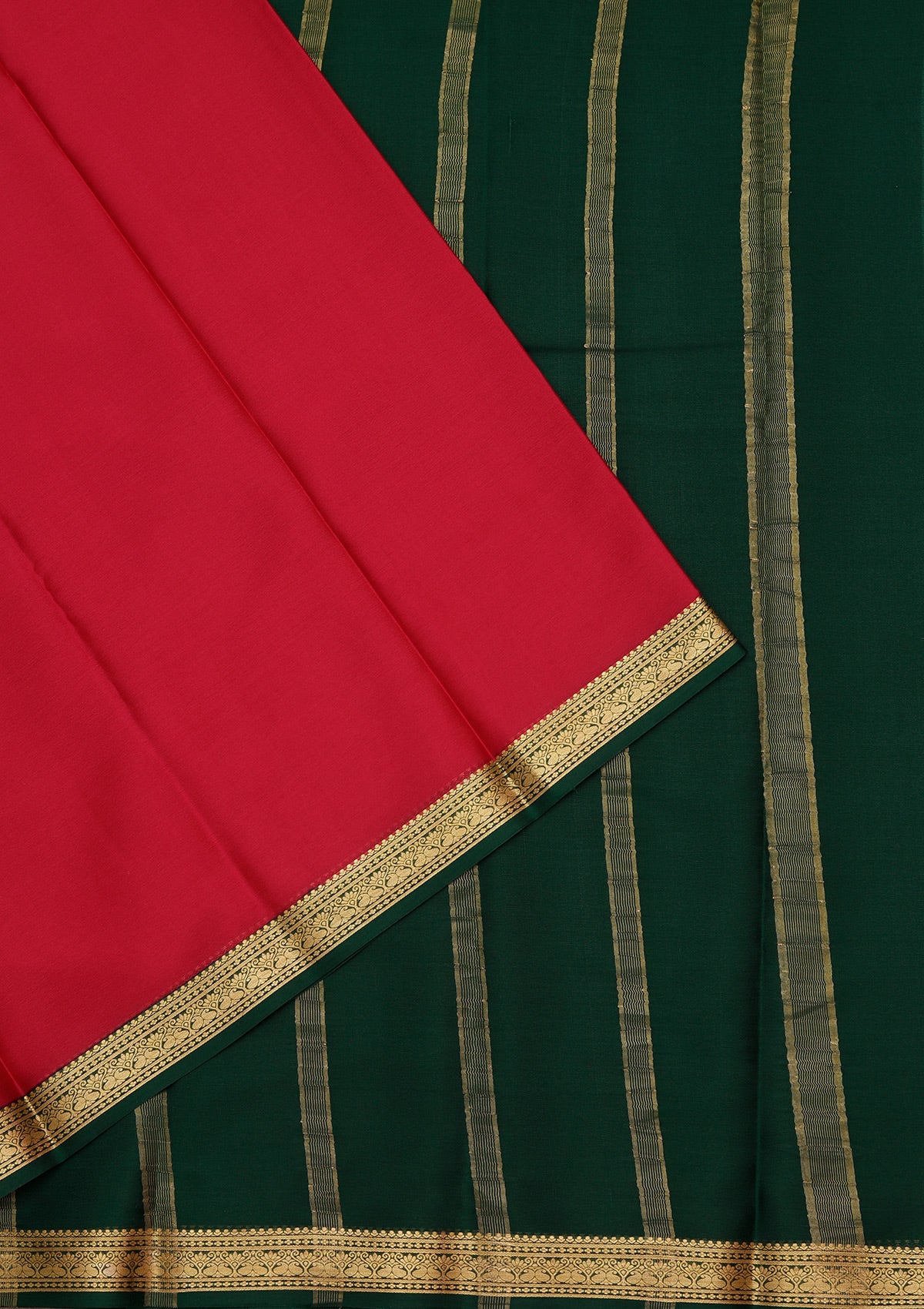 Rani Pink Zariwork Pure Crepe Silk Saree-koskii