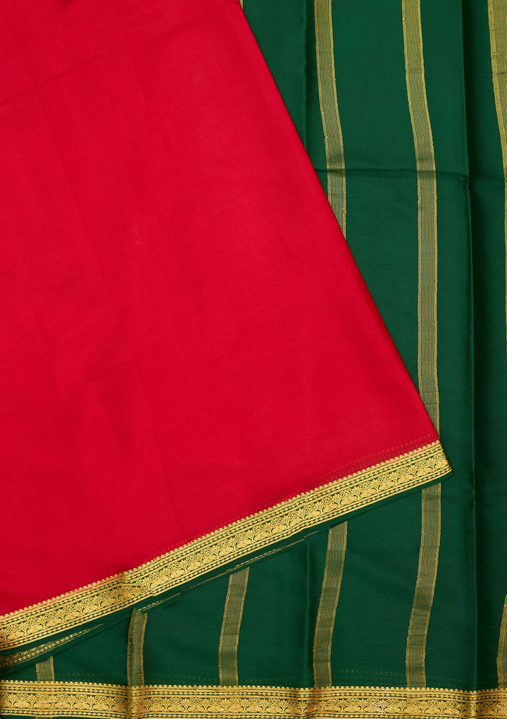 Red Zariwork Pure Crepe Silk Saree-Koskii