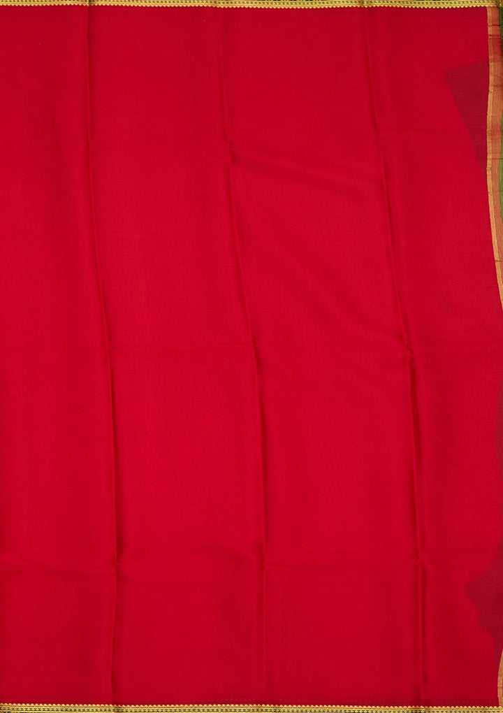 Red Zariwork Pure Crepe Silk Saree-Koskii