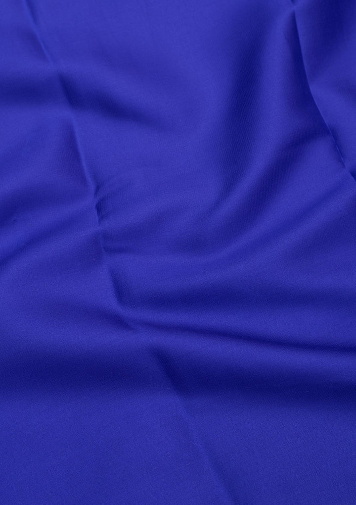 Royal Blue Zariwork Pure Crepe Silk Saree-Koskii
