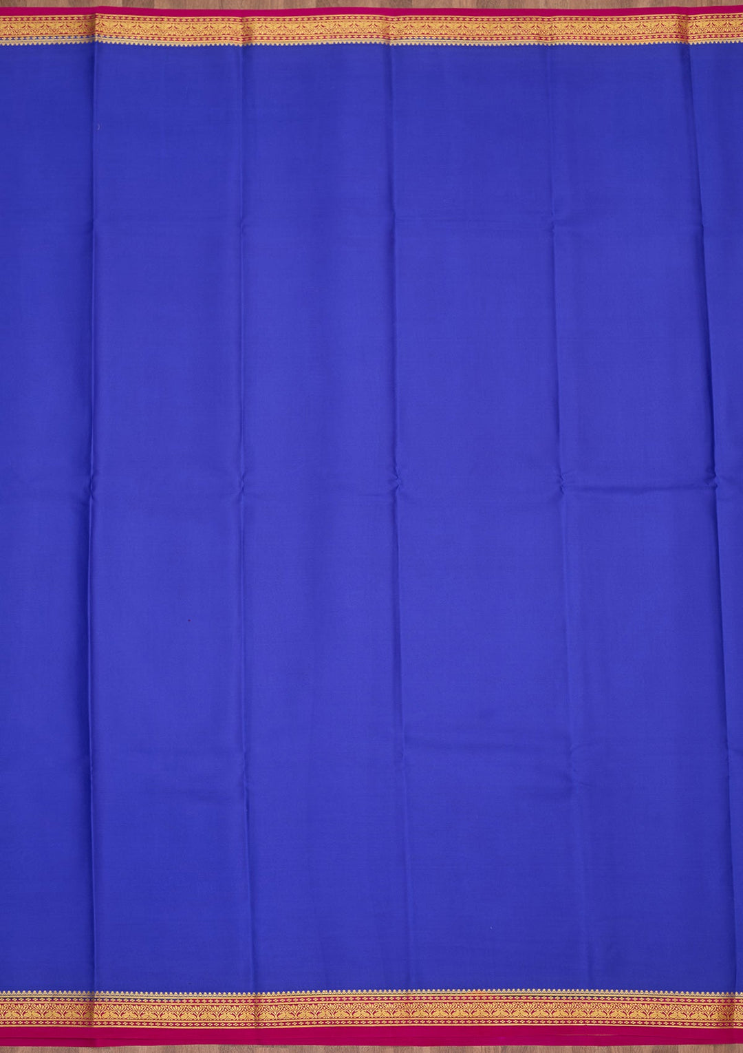 Royal Blue Zariwork Pure Crepe Silk Saree-Koskii