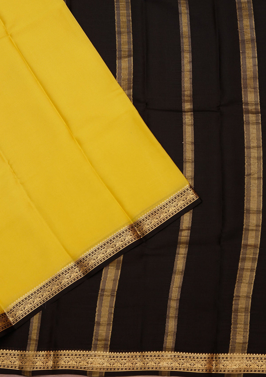 Yellow Zariwork Pure Crepe Silk Saree_koskii