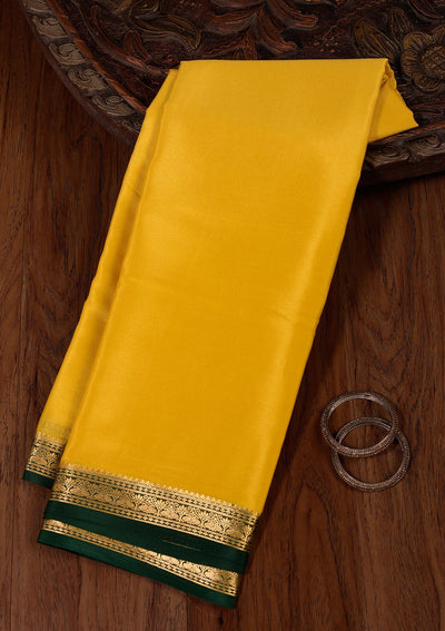 Yellow Zariwork Pure Crepe Silk Saree-koskii