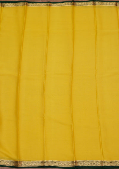 Yellow Zariwork Pure Crepe Silk Saree-koskii