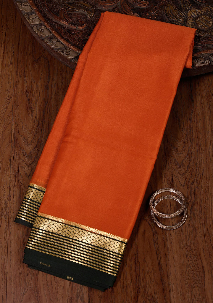 Brown Zariwork Pure Crepe Silk Saree_koskii