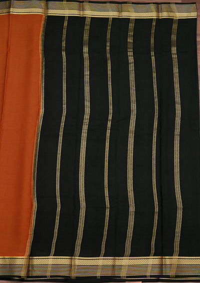 Brown Zariwork Pure Crepe Silk Saree-koskii