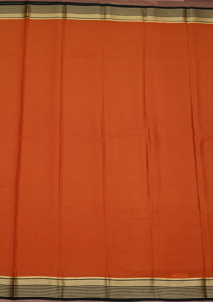 Brown Zariwork Pure Crepe Silk Saree_koskii