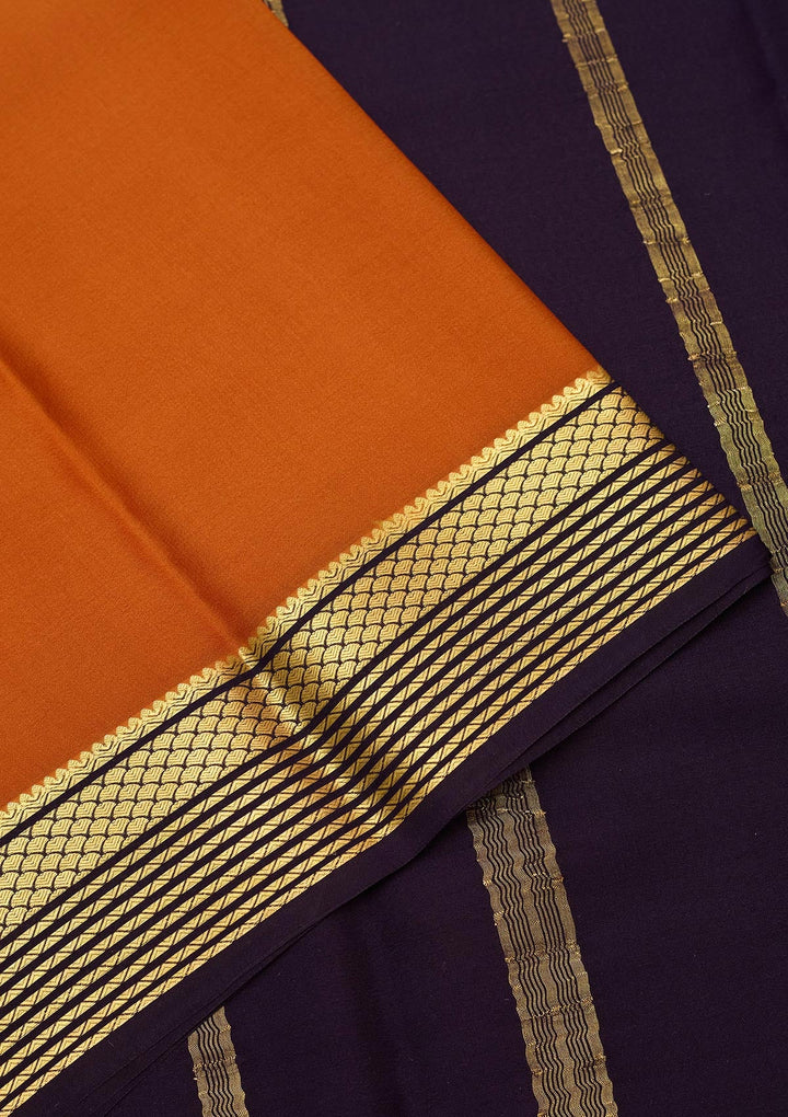 Brown Zariwork Pure Crepe Silk Saree-Koskii
