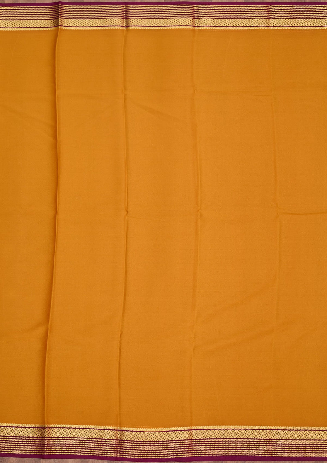 Mustard Zariwork Pure Crepe Silk Saree-Koskii