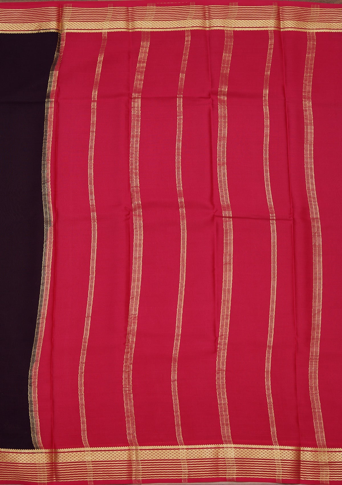 Navy Blue Zariwork Pure Crepe Silk Saree-koskii