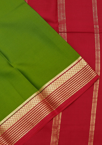 Parrot Green Zariwork Pure Crepe Silk Saree-koskii