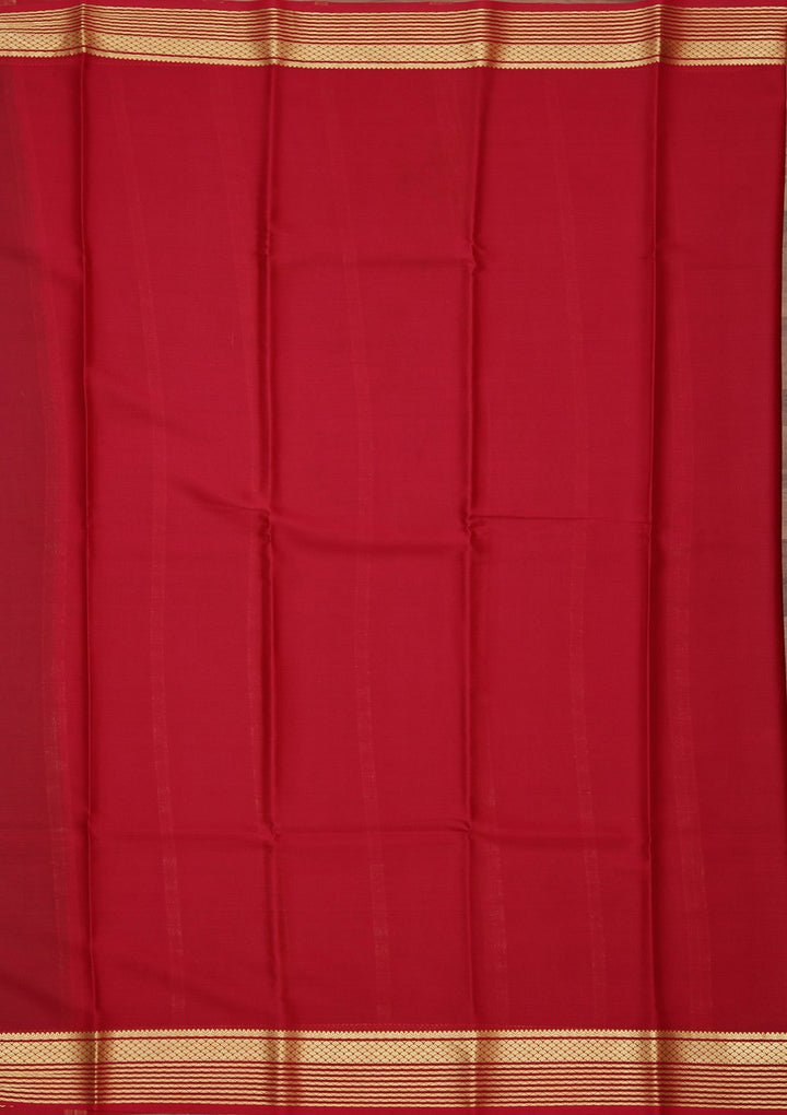 Parrot Green Zariwork Pure Crepe Silk Saree_koskii