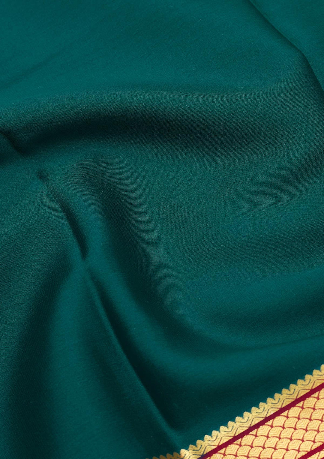 Peacock Blue Zariwork Pure Crepe Silk Saree-Koskii