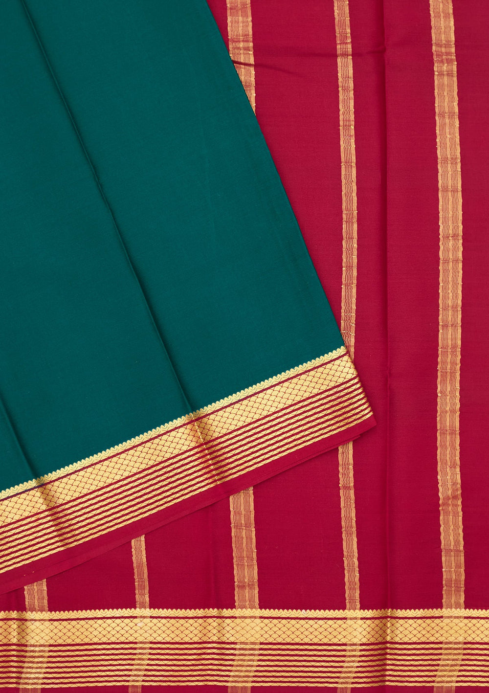 Peacock Blue Zariwork Pure Crepe Silk Saree-Koskii
